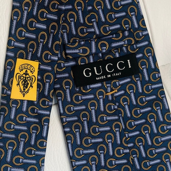 Gucci Other - Gucci 100% Silk Vintage Blue & Gold Men’s Neck Tie